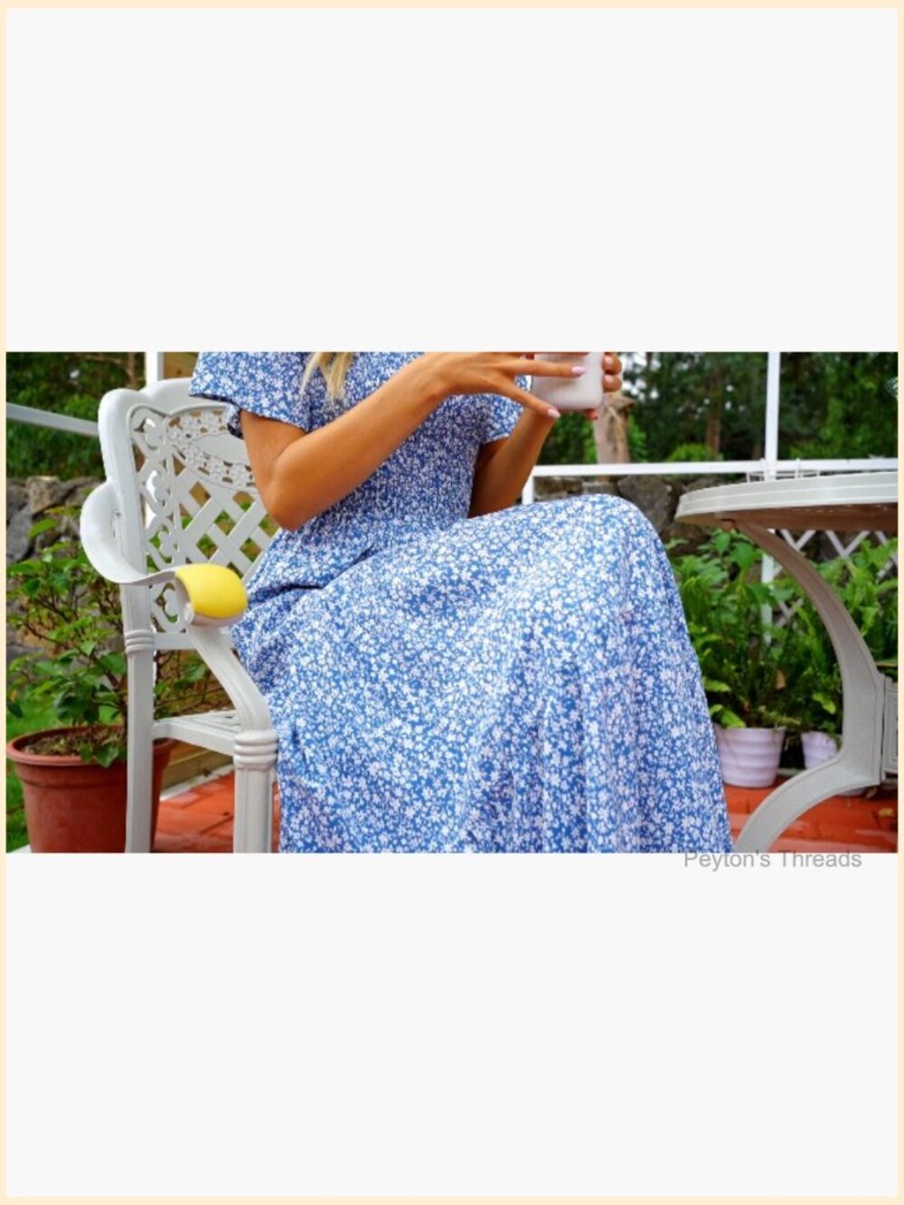Smocked Floral Maxi Dress with Short Sleeves - Casual Wedding Guest - Picture 7 of 7